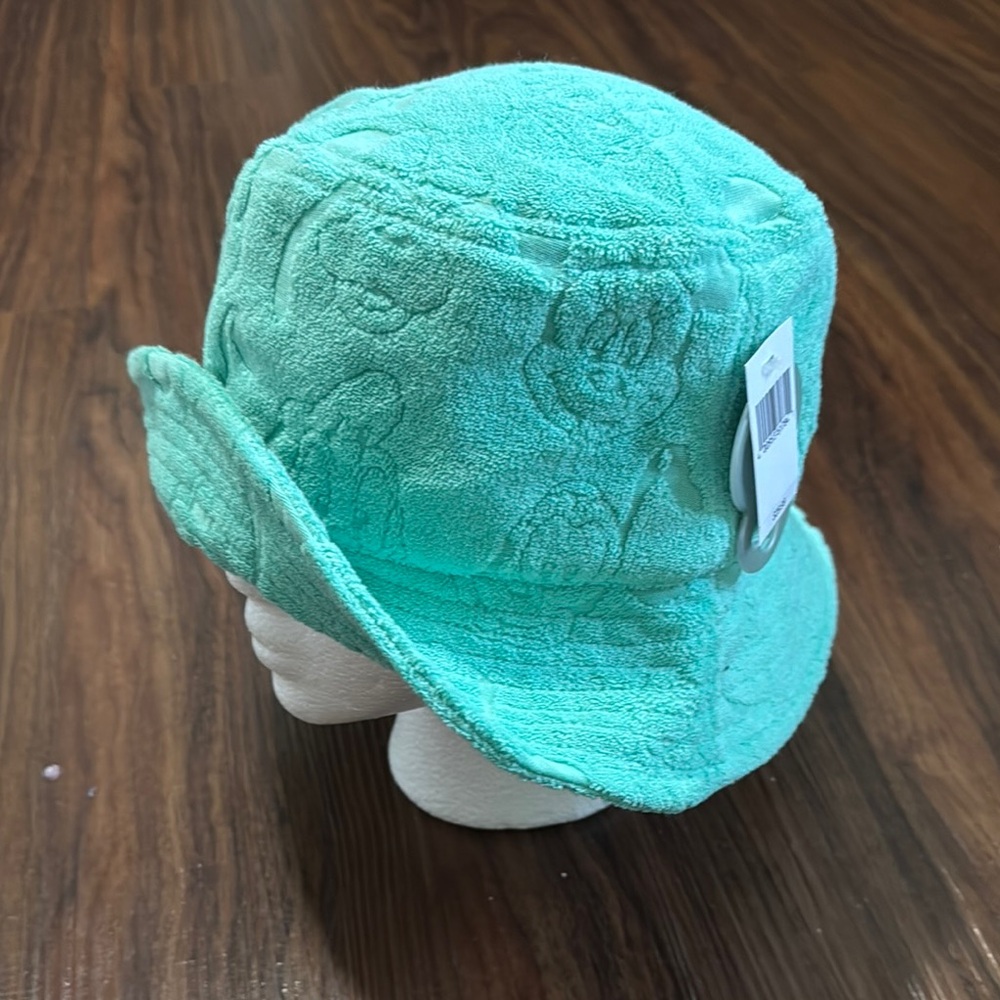 4/$45 Disney Park NWT Teal Bucket Hat Terry Cloth Vacation Summer